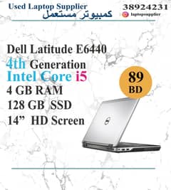 Dell Latitude E6440, Core i5, 4th Gen, 4GB RAM, 128 SSD 14" Screen 0